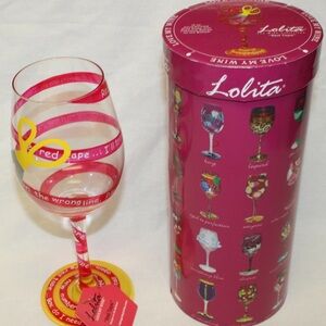 Lolita Love My Wine "Red Tape" Wine Glass in Box Santa Barbara Design Studio